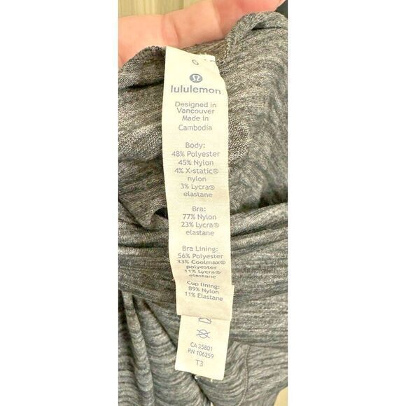 Lululemon Raise The Barre‎ Slay The Studio Bra Tank Dark Charcoal Size 6 W1ARUS - Picture 4 of 5